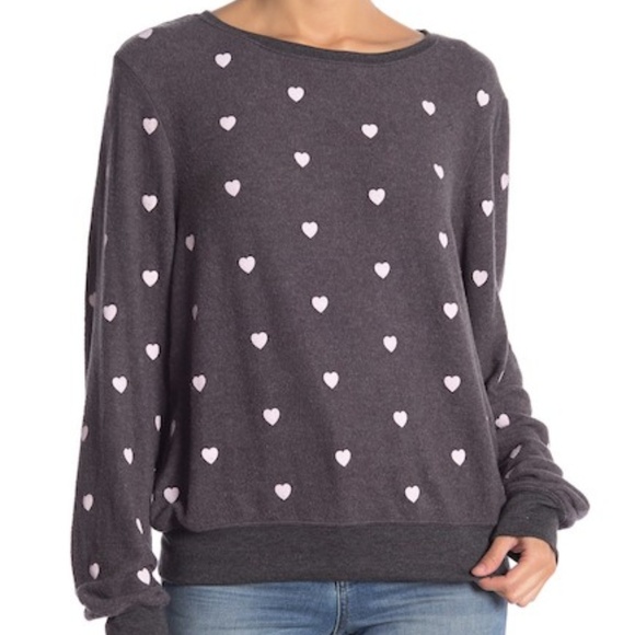 Wildfox Sweaters - Wildfox Pink Hearts Soft Sweater Pullover